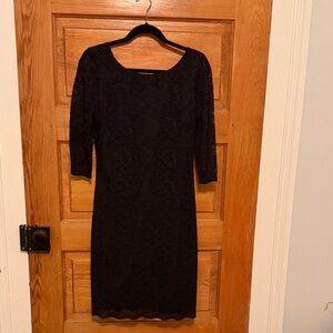 Banana Republic Black Lace Long Sleeve Dress